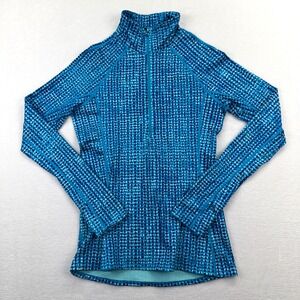 Under Armour Pullover Women M Blue ColdGear 1/2 Zip Thumbhole Mock Neck Running